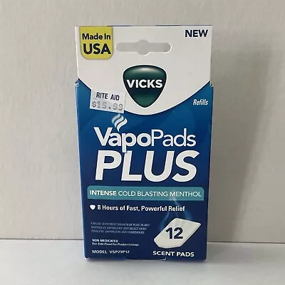 Vicks VapoPads PLUS Refills Intense Cold Blasting Menthol 12 Scent Pads • $12.75