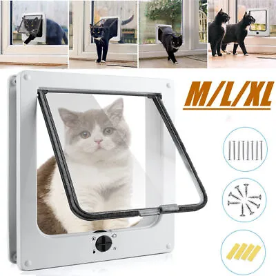 Pet Door 4 Way Locking Medium Large Extra Large Dog Cat Flap Magnetic Door Frame • £15.59