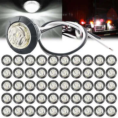 3/4  12V Marker Lights LED Truck Trailer Round Side Bullet Light Amber Red Lamps • $11.99