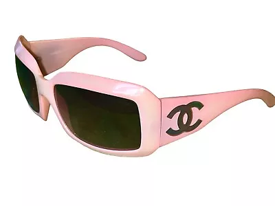 Vintage CHANEL 5076-H Pink Mother Of Pearl CC Y2k Sunglasses • $275