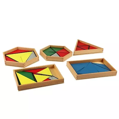 Constructive Triangles - 5 Boxes - MONTESSORI SENSORIAL MATERIAL • $87.24
