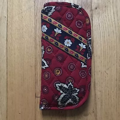 Vera Bradley Double Soft Eyeglass Case Red Coin Maple Leaf Provincial EUC • $8.95