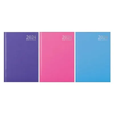 2024 A6 Bright Colour Diary - Day A Page To View Assorted Single Organiser Dates • £2.99