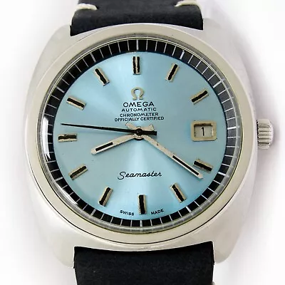 Omega Seamaster Chronometer 38mm Jumbo Sunburst  Blue Dial Vintage Steel Watch • $2199