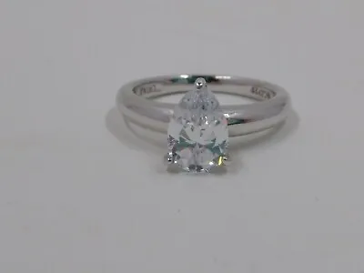 Epiphany Diamonique Pear 1.50 Cttw Cubic Zirconia Solitaire Ring Platinum Plated • $30.95