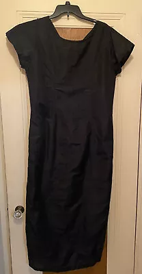 MOLATO Vintage AFRICAN Black Sheath Dress  - Size Medium  - Long - Rayon/Silk • $55