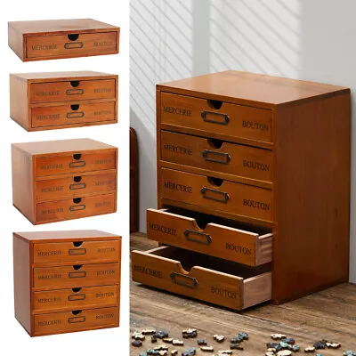 £10.95 • Buy Vintage Chest Of Drawers Wooden Small Cabinet Desktop Storage Box Organiser Unit