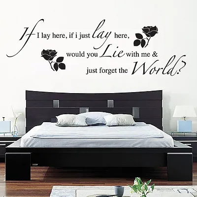 IF I LAY HERE SNOW PATROL Wall Art Sticker Decal MUSIC WORDS QUOTES STICKERS • £11.09