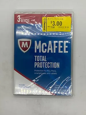 McAFEE Antivirus Total Protection 2017 (3 Devices) NEW • $19.99