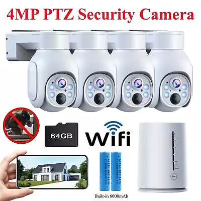 OWLING 4MP Wireless Security Camera System Home Outdoor Battery Power PTZ Camera • $555.99