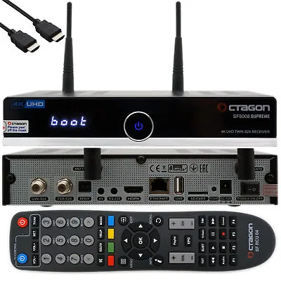 Octagon SF8008 4K Twin Supreme UHD 2xDVB-S2X Linux Pvr Twin Sat Receiver + 500GB • £170.29