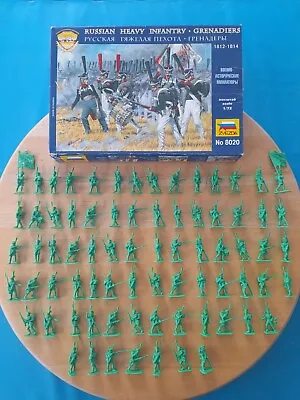 75 X Zvezda 1/72 RUSSIAN HEAVY INFANTRY Napoleonic Figures Set 8020 Boxed Bundle • £9.99