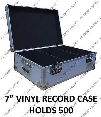 7  Singles Vinyl Record Aluminium DJ Flight Carry Case Silver 500 Tough Strong • £76.88