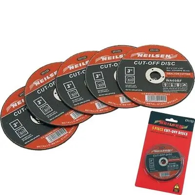 Neilsen 5pc Metal Cutting Discs Ultra Thin 75mm Grinder Blade Disc Steel 3  • £4.39