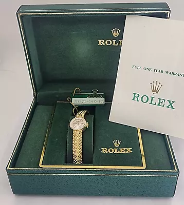 EST 14KY Rolex Lds Vintage Silver Stick Dial R3271 Circa 1950 W/ Box And Papers • $2995