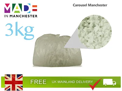 3kg Memory Foam Crumb | Bean Bag | Cushion/Pillow Filling | Stuffing • £22