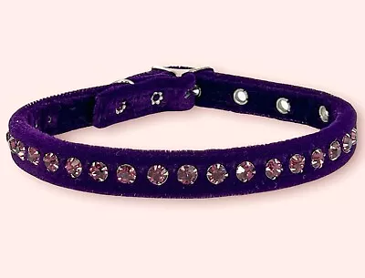 Amethyst Swarovski Rhinestone Velvet Goth Choker Punk Gothic Fetish Collar Neck • $19.99