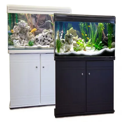 $69 • Buy Aquarium Fish Tank Black Cabinet Stand Filter Pump LED Light 10L 35L 70L 100L
