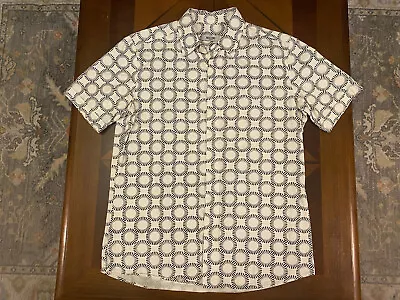 Men's MOSCHINO Jeans Abstract Print Button Down Sz Large • $25.99