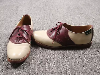 Vintage Bass Saddle Shoes Womens 7.5 Red And Cream Coquette Academia Trendy Cute • $42.50