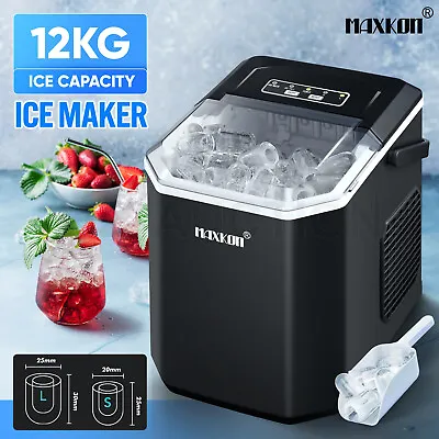 Maxkon Ice Maker Machine 12KG Commercial Portable Countertop W/ Self-Cleaning BK • $162.95