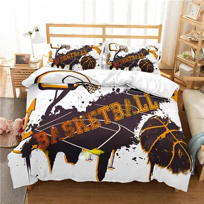 Basketball Court Quilt Doona Duvet Cover Set Single/Double/Queen/King Size Bed • £13.64