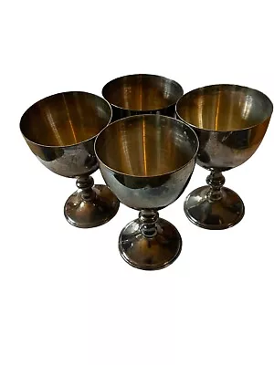 W & S Blankinton Silverplate Wine Goblet Chalices Set Of 4 With Monogram K • $20