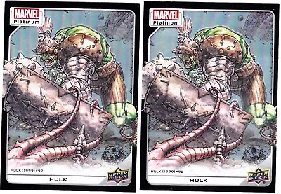 2023 Marvel Platinum Hulk Black Rainbow 2 Card Lot • $1.99