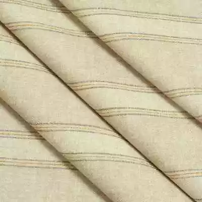 Linwood Club Stripe Hampshire Fabric Gold | Two Tone Curtains Upholstery Cushion • £1.79