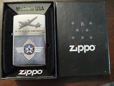 B-29 Super Fortress USA Airplane Zippo Lighter NEW In Box Never Struck • $47