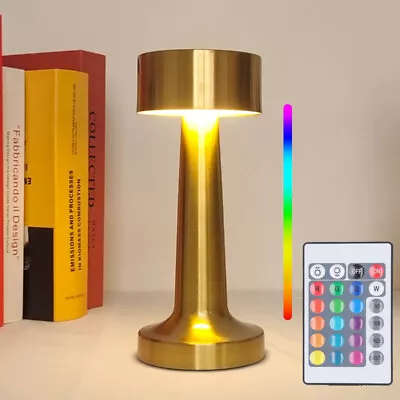 Retro Cordless Touch Desk Light USB Rechargeable Table LED Lamp RGB Night Light • $21.89