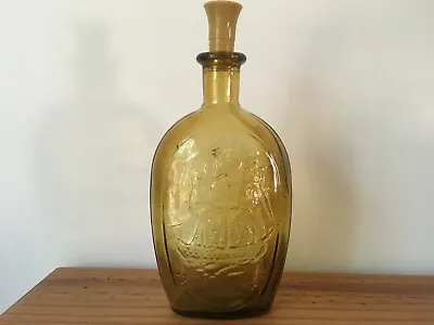 8.75  TWD Eagle & Franklin Sailing Boat Ship AMBER GLASS BOTTLE • $4.20