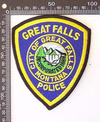 Vintage Great Falls Police Department Montana Us Uniform Badge Woven Cloth Patch • $6.62