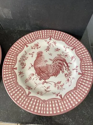 Two Queen’s Red Rooster Dinner Plates - 10’ 3/4” Diameter • $32