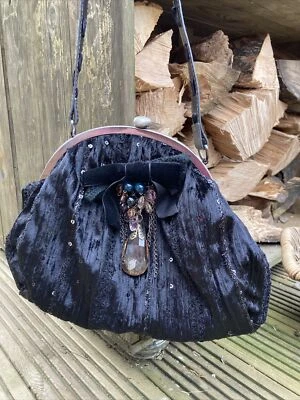 £5 • Buy Black Vintage Goth Punk  Look Hand Bag