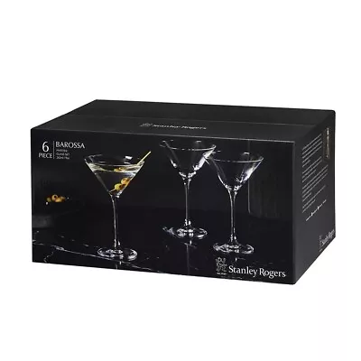 NEW STANLEY ROGERS BAROSSA MARTINI GLASSES 262ml SET 6 Cocktail Barware • $59.95