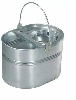 Mop Bucket Galvanised Metal Heavy Duty Cleaning Home Basket Strong Handle  • £14.99