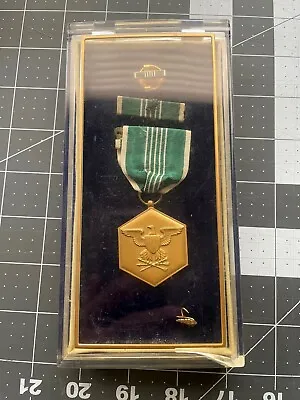 Vintage Military Merit Medal Oak Leaf Ribbon Miniature With Presentation Case • $19.99