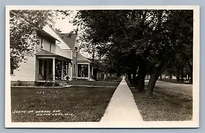 Milton Junction Wi Vernal Ave. Antique Real Photo Postcard Rppc • $29.99