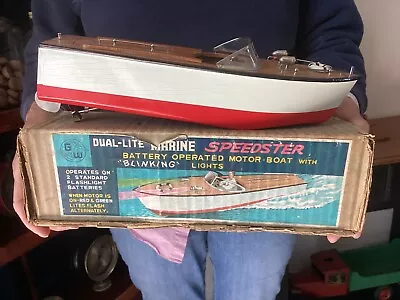 Vintage GW Toy Wood Boat  Japan   1950s With BOX   (NICE!!!!!!) • $90