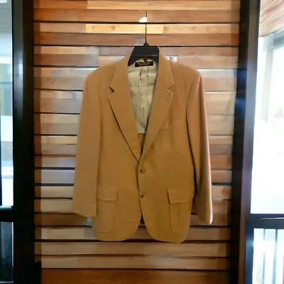 VTG Brooks Brothers Union Made Brown Camel Hair Single Vent Sport Coat SIze 42S • $59.99