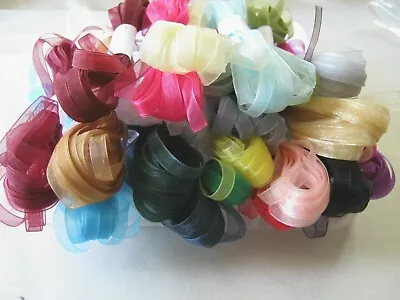 £1.55 • Buy 6mm ORGANZA RIBBON  Various Colours  3 Metre Length   Narrow Thin Sheer Ribbon