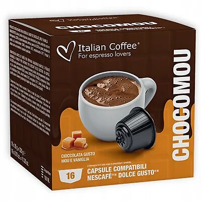 Italian Coffee CHOCOMOU Hot Cocoa With Toffee & Vanilla DOLCE GUSTO Pods -16- • $15.99