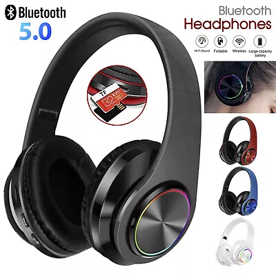 Bluetooth 5.0 Wireless Stereo Headphones Earphones For IPad Phone IOS Android • $15.88