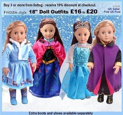 *Frozen Style 18  Doll Clothes Shoes Boots. 10% Off. Our Generation AG Baby Born • £7