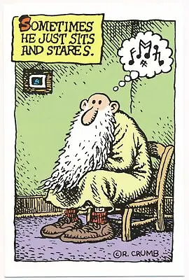 Sometimes He Just Sits And Stares -  Mr. Natural - R. Crumb Postcard 167 • $5.99