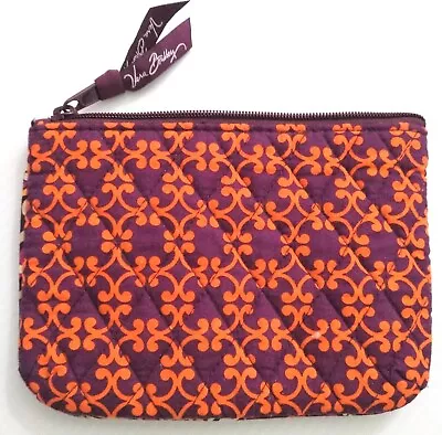 Vera Bradley Purple Safari Sunset Cosmetic Floral Zip Top Pouch 5X7 • $14.86