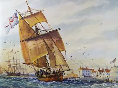 Original Watercolour 'A Naval Cutter Circa 1800' 1996 David Beer B1936 • £59