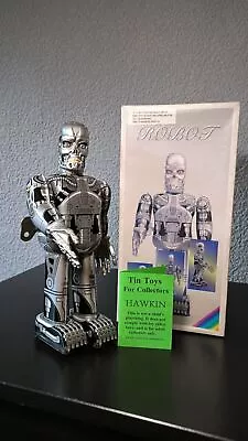 Vintage Style Tin Toy Robot Terminator ENDOSKELETON Tinplate Robot Retro • $57.95