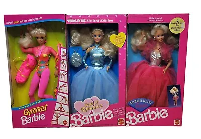 Lot Of 3 Barbie Gymnast - Sweet Romance - Moonlight Rose - 12127 2917 3549 NRFB • $74.99